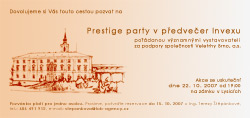 Pozvnka na Prestige party pro firmu GORDIC