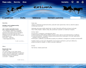 Webdesign www strnek pro firmu EXTIMA s.r.o.